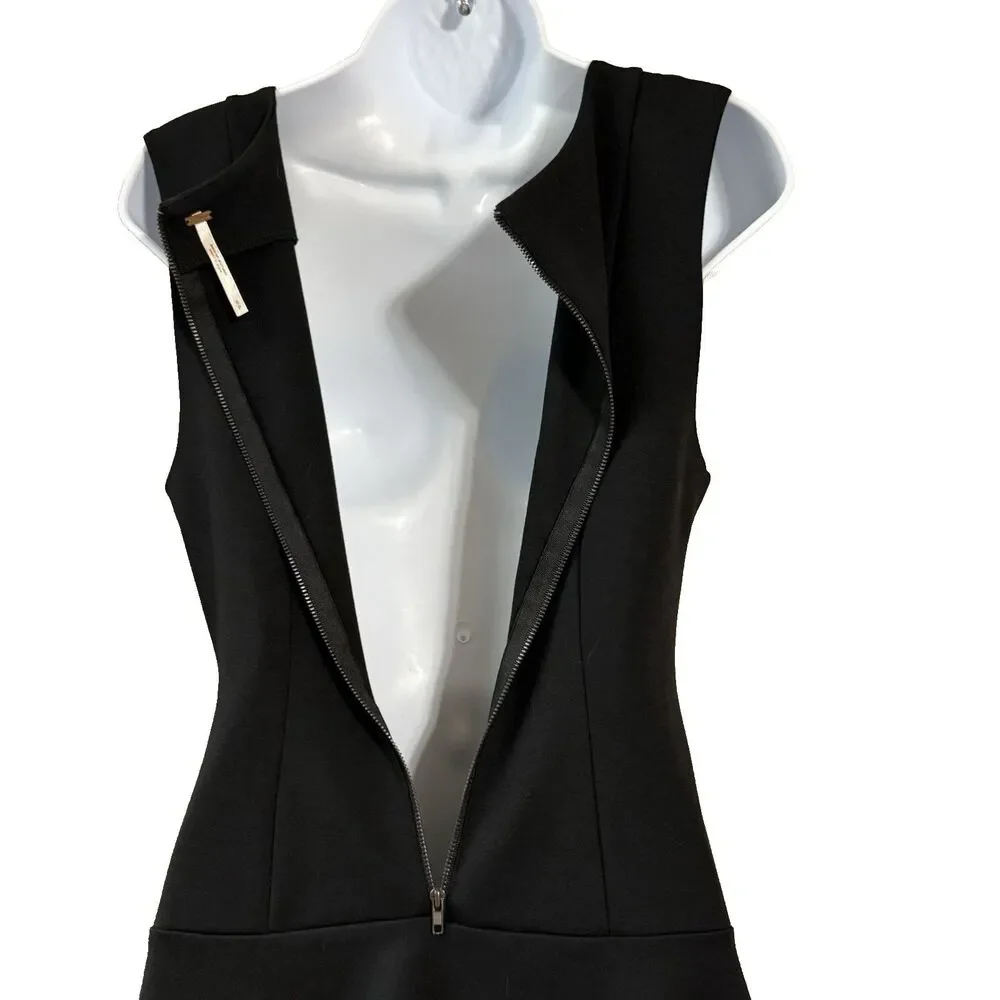 Free People Women Dress Size S Black Solid Sheath Short Sleeveless Cotton Casual - Picture 4 of 9
